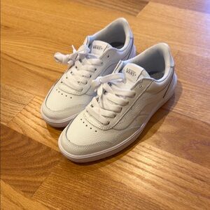 Vans All-White Leather Sneakers